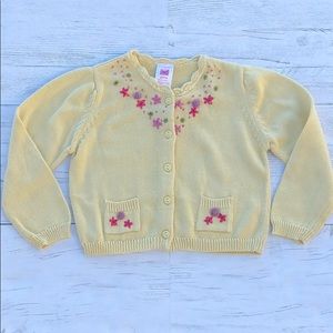 April Cornell Soft Yellow Floral Sweater